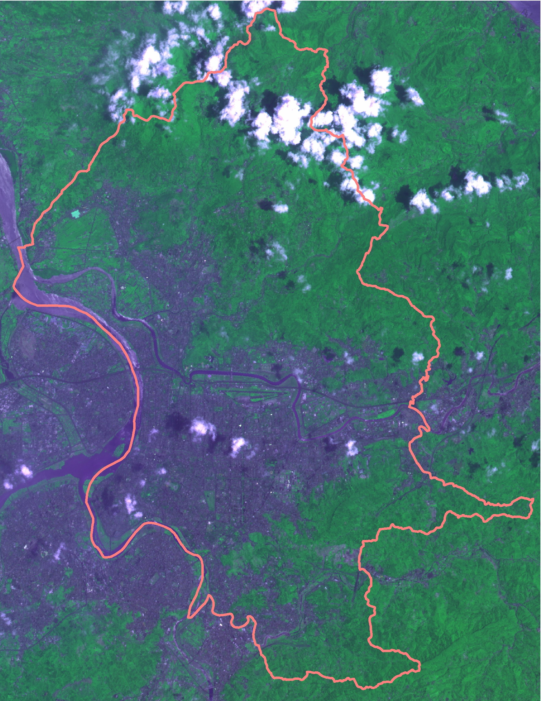 西元 2001 年衛星影像照片